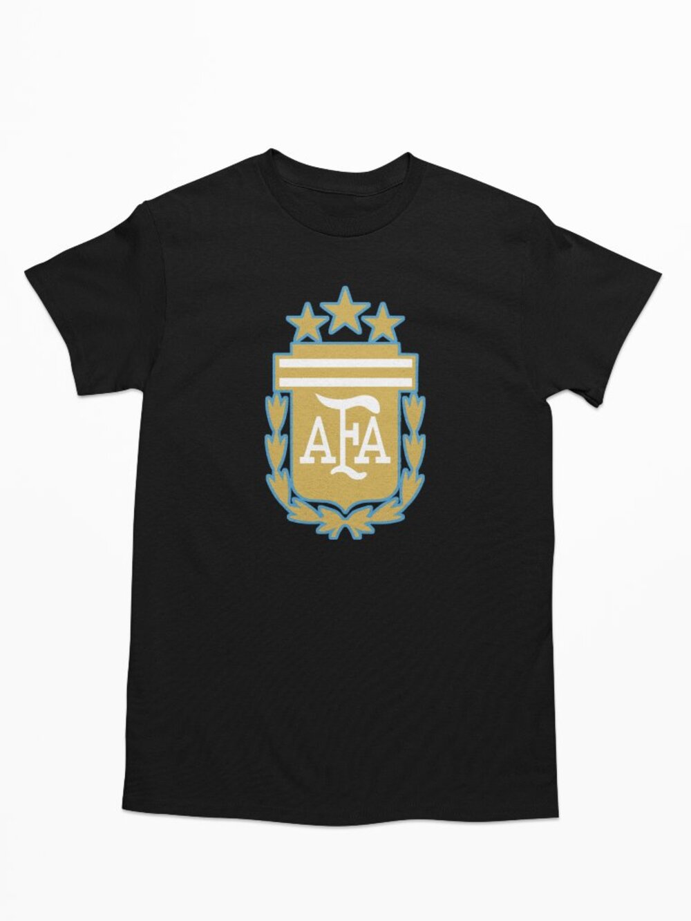 NEW Argentina National Soccer Big Logo Team Color Pop T-Shirt BLACK